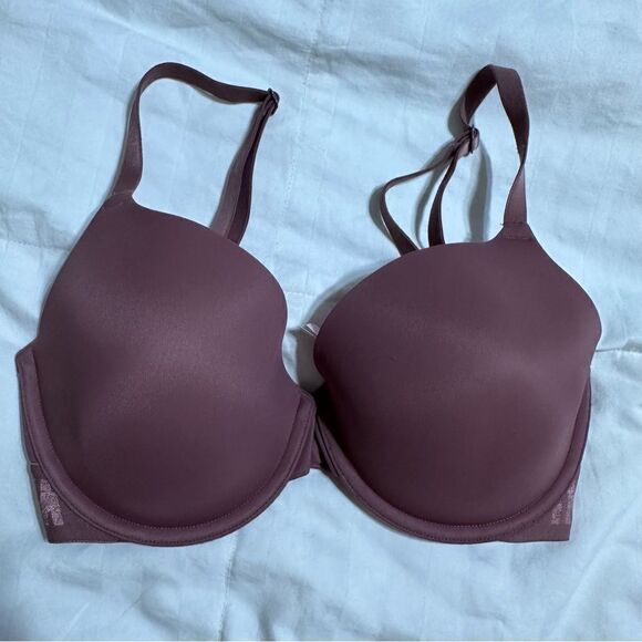 PINK Victoria’s Secret Warm Maroon Full Coverage Padded‎ Bra 32DD - Picture 1 of 4